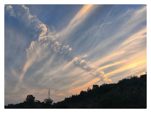 Beautiful Sunset Village Beautiful Clouds — Φωτογραφία Αρχείου