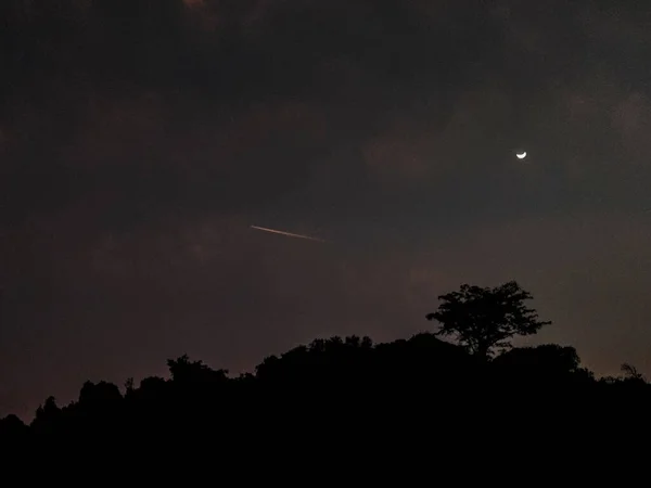 Hermoso Cielo Nocturno Con Nubes — Foto de Stock