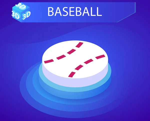 Icône Conception Isométrique Baseball Illustration Vectorielle Web Concept Coloré — Image vectorielle
