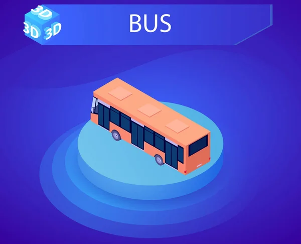 Icône Conception Isométrique Bus Illustration Vectorielle Web Concept Coloré — Image vectorielle