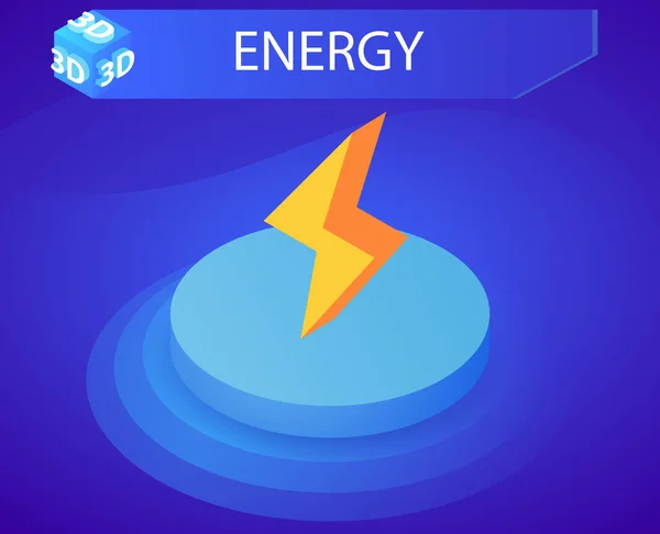 Energie Isometrisch Ontwerp Icoon Vector Web Illustratie Kleurrijk Concept — Stockvector