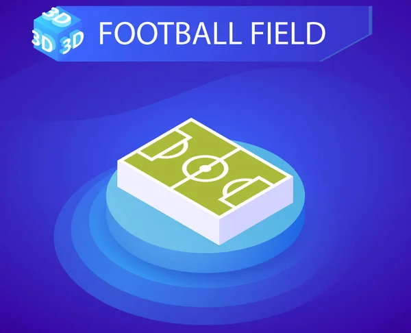 Isometrische Design Ikone Für Fußballfelder Vektor Web Illustration Buntes Konzept — Stockvektor