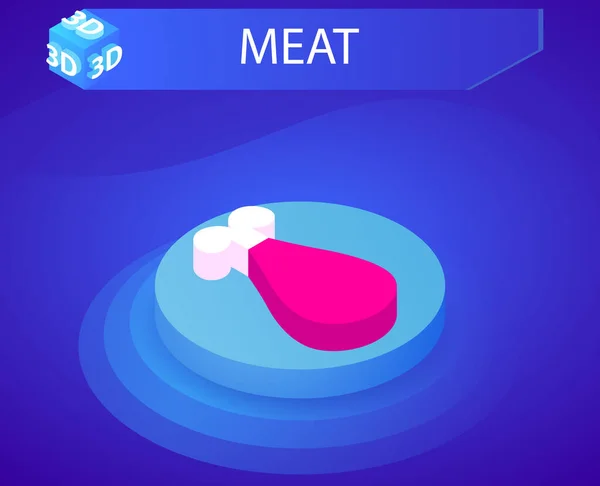 Εικονίδιο Ισομετρικού Σχεδιασμού Κρέατος Εικονογράφηση Ιστού Διανύσματος Πολύχρωμη Έννοια — Διανυσματικό Αρχείο