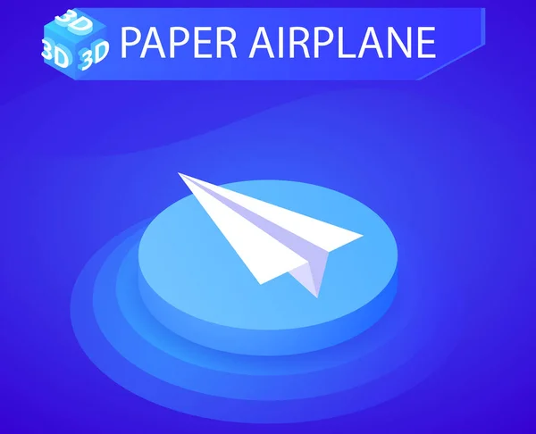 Icône Conception Isométrique Avion Papier Illustration Vectorielle Web Concept Coloré — Image vectorielle