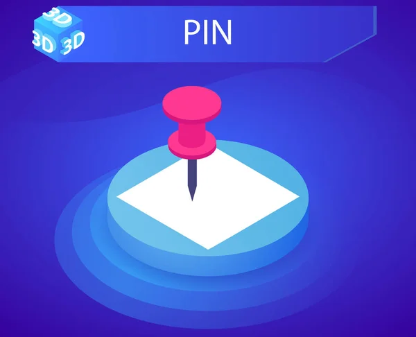Pin等距设计图标 矢量网络说明 3D色彩丰富的概念 — 图库矢量图片