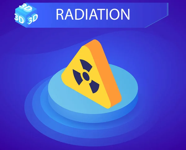 Radyasyon Izometrik Tasarım Ikonu Vektör Web Illüstrasyonu Renkli Konsept — Stok Vektör