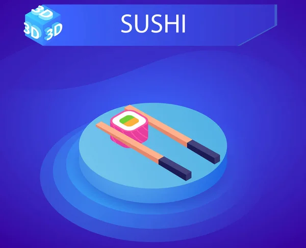 Sushi Isometric Design Icon 일러스트 — 스톡 벡터