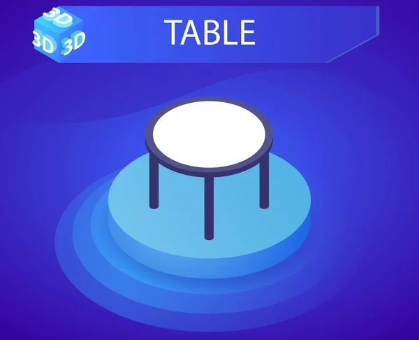 Icône Conception Isométrique Table Illustration Vectorielle Web Concept Coloré — Image vectorielle