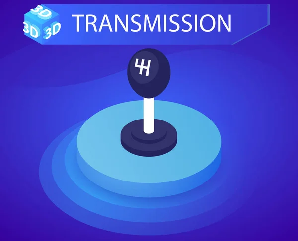 Transmission Isometrische Design Ikone Vektor Web Illustration Buntes Konzept — Stockvektor