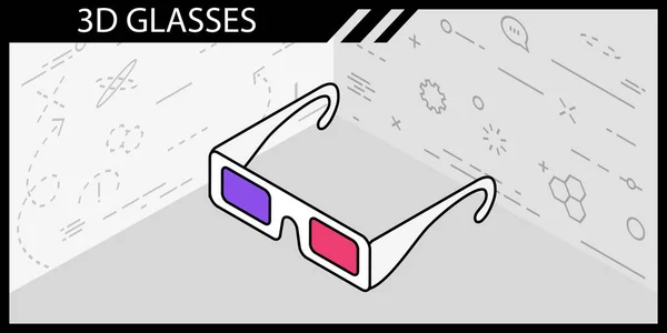 Glasses Isometric Design Icon Vector Web Illustration Colorful Concept — ストックベクタ