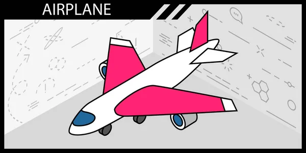 Icône Conception Isométrique Avion Illustration Vectorielle Web Concept Coloré — Image vectorielle