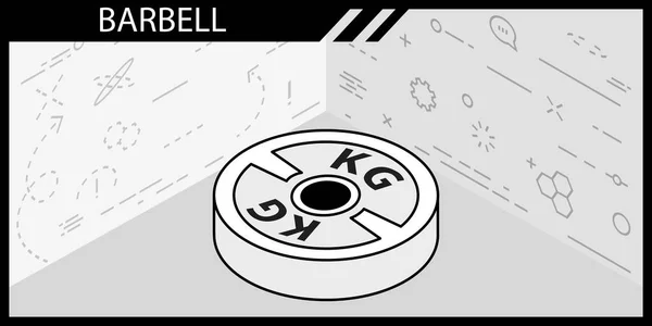 Barbell Isometric Design Icon 일러스트 — 스톡 벡터