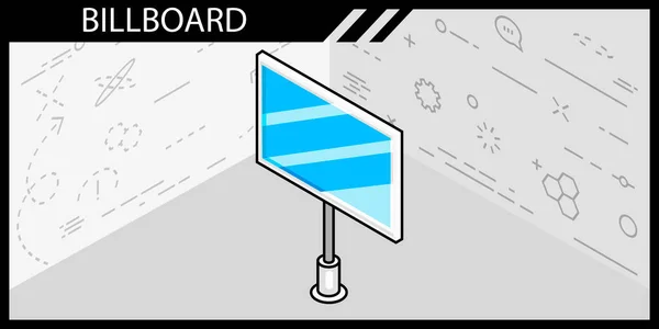 Billboard Izometryczna Ikona Projektu Ilustracja Sieci Wektorowej Kolorowa Koncepcja — Wektor stockowy