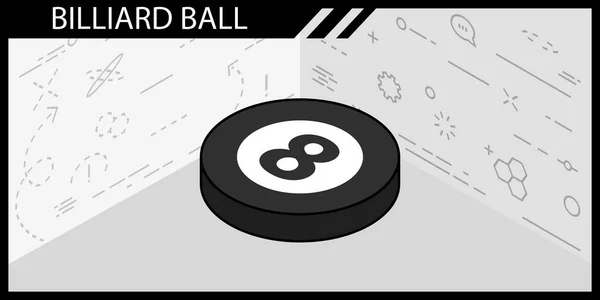 Billiard Ball Isometric Design Icon Vector Web Illustration Colorful Concept — ストックベクタ