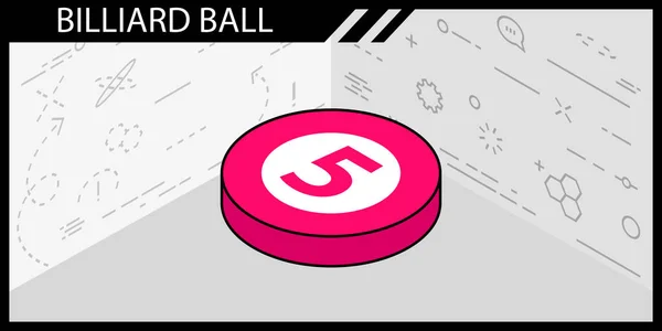 Billiard Ball Isometric Design Icon Vector Web Illustration Colorful Concept — ストックベクタ
