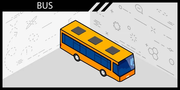 Icono Diseño Isométrico Bus Ilustración Web Vectorial Concepto Colorido — Archivo Imágenes Vectoriales