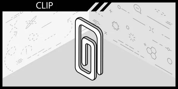 Clip Isometrisch Ontwerp Icoon Vector Web Illustratie Kleurrijk Concept — Stockvector