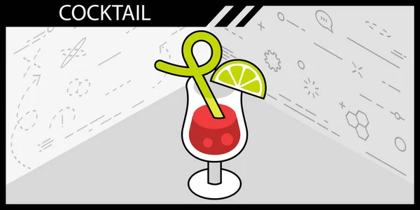 Cocktail Ícone Design Isométrico Ilustração Web Vetorial Conceito Colorido —  Vetores de Stock