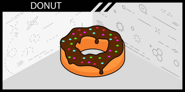 Donut Icono Diseño Isométrico Ilustración Web Vectorial Concepto Colorido — Archivo Imágenes Vectoriales