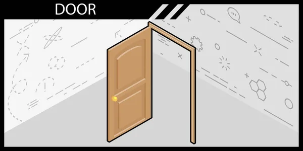 门等距设计图标 矢量网络说明 3D色彩丰富的概念 — 图库矢量图片