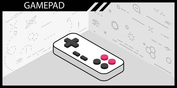Gamepad Isometrisch Ontwerp Icoon Vector Web Illustratie Kleurrijk Concept — Stockvector