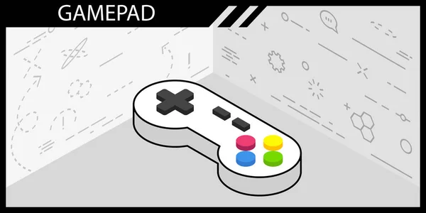 Ícone Design Isométrico Gamepad Ilustração Web Vetorial Conceito Colorido — Vetor de Stock