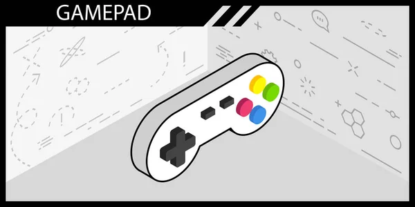 Gamepad Isometric Design Icon Vector Web Illustration Colorful Concept — ストックベクタ