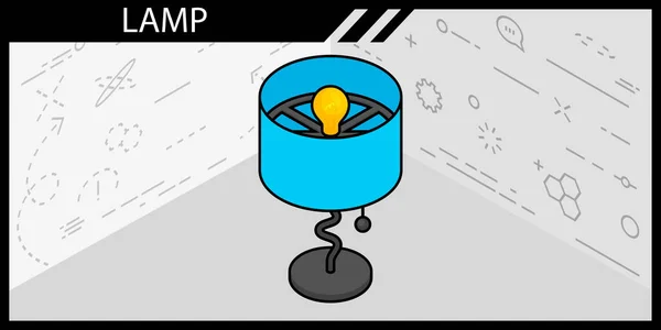 Lamp Lamp Isometric Design Icon 일러스트 — 스톡 벡터