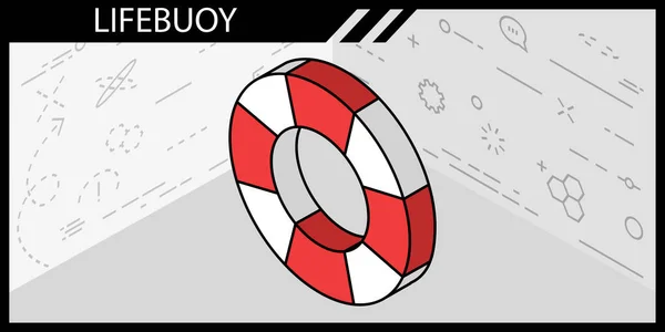 Ref Lifebuoy Isometric Design Icon Векторная Веб Иллюстрация Красочная Концепция — стоковый вектор