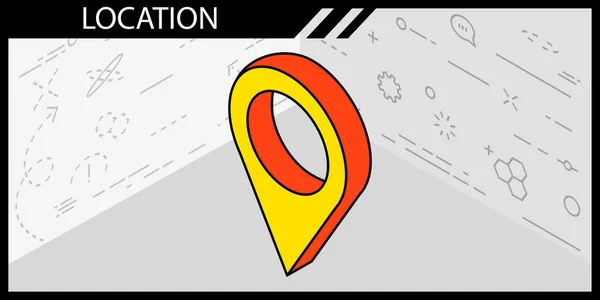 Location Isometric Design Icon Vector Web Illustration Colorful Concept — Stock Vector