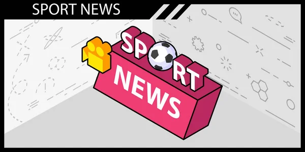Sport News Isometrische Design Ikone Vektor Web Illustration Buntes Konzept — Stockvektor