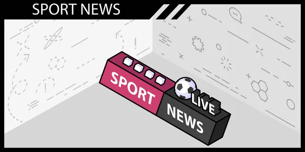 Sport News Isometrische Design Ikone Vektor Web Illustration Buntes Konzept — Stockvektor