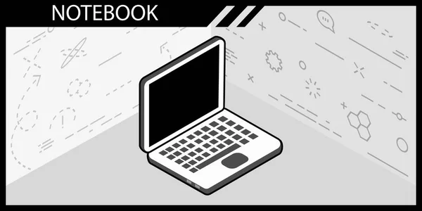 Ізометрична Піктограма Дизайну Ноутбука Векторна Веб Ілюстрація Барвиста Концепція — стоковий вектор