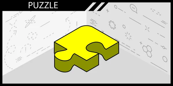 Puzzle Isometrisches Design Symbol Vektor Web Illustration Buntes Konzept — Stockvektor