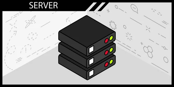 Isometrisches Design Symbol Des Servers Vektor Web Illustration Buntes Konzept — Stockvektor