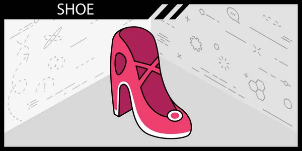 Shoe Isometric Design Icon Vector Web Illustration Colorful Concept — Stock Vector
