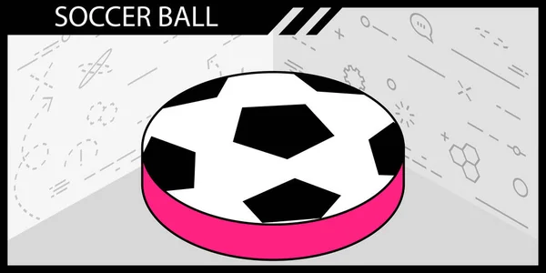 Icône Conception Isométrique Ballon Football Illustration Vectorielle Web Concept Coloré — Image vectorielle