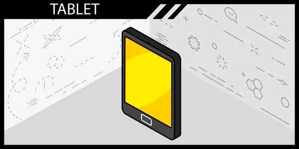 Icono Diseño Isométrico Tableta Ilustración Web Vectorial Concepto Colorido — Archivo Imágenes Vectoriales