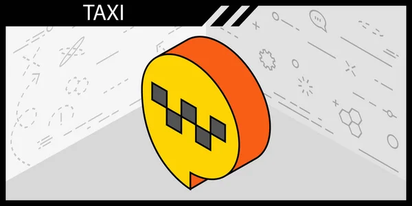 Иконка Такси Изометрического Дизайна Векторная Веб Иллюстрация Красочная Концепция — стоковый вектор