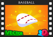 Ikona izometrického designu Baseballu. Vektorový web ilustrace. 3D barevný koncept
