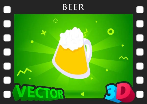 Ícone Design Isométrico Cerveja Ilustração Web Vetorial Conceito Colorido — Vetor de Stock