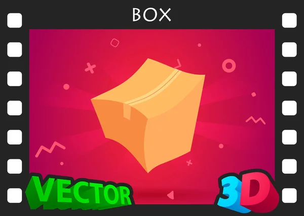 Icono Diseño Isométrico Caja Ilustración Web Vectorial Concepto Colorido — Vector de stock