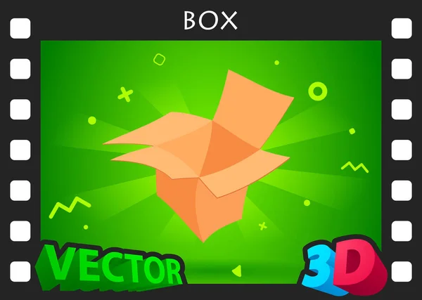 Box Isometric Design Icon Vector Web Illustration Colorful Concept — ストックベクタ