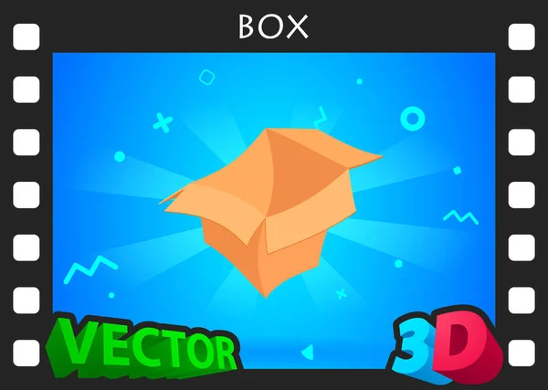 Box Isometric Design Icon Vector Web Illustration Colorful Concept — ストックベクタ