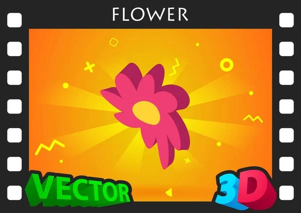 Blume Isometrisches Design Symbol Vektor Web Illustration Buntes Konzept — Stockvektor