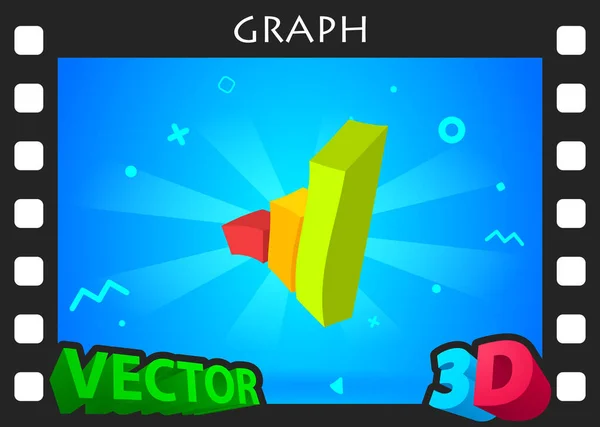 Graph Isometric Design Icon Vector Web Illustration Colorful Concept — ストックベクタ