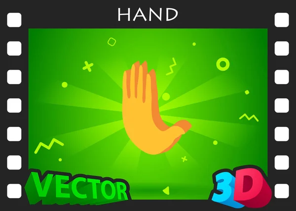 Hand Isometric Design Icon Vector Web Illustration Colorful Concept — ストックベクタ