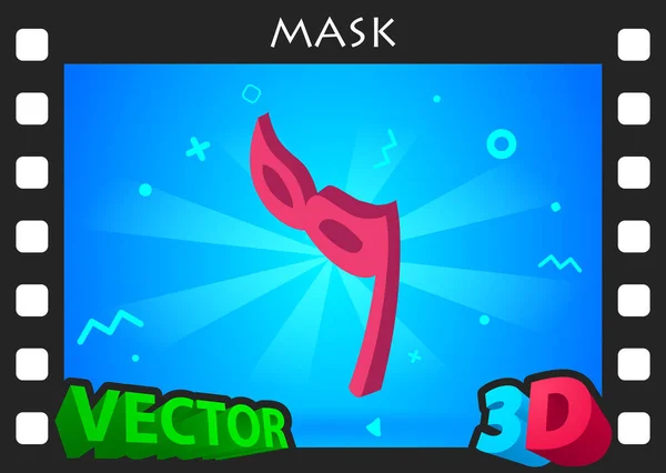 Mask Isometric Design Icon Vector Web Illustration Colorful Concept — ストックベクタ