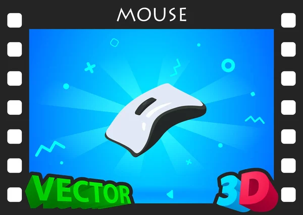 Mouse Isometric Design Icon Vector Web Illustration Colorful Concept — ストックベクタ