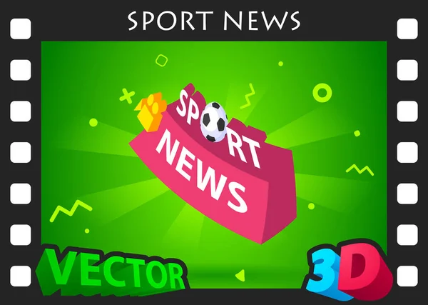 Sport News Isometrische Design Ikone Vektor Web Illustration Buntes Konzept — Stockvektor